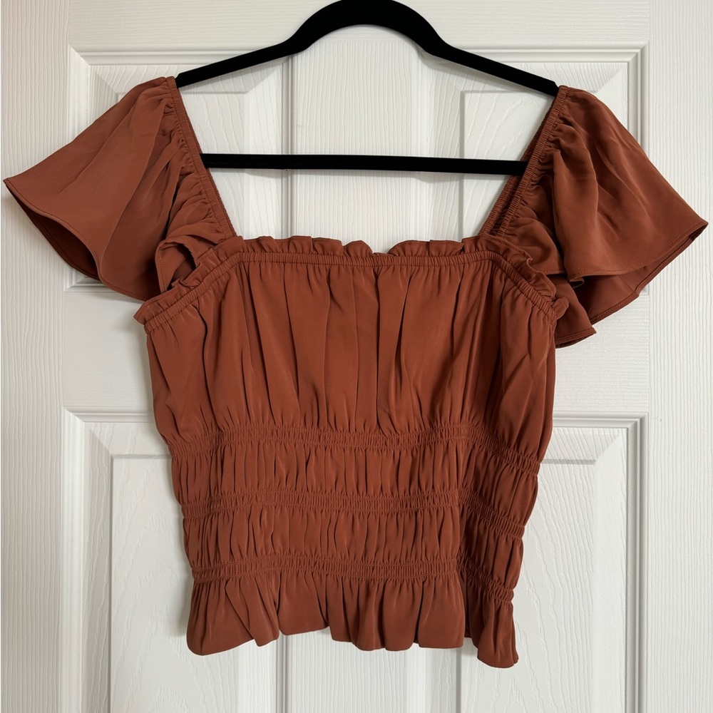 Flutter Sleeve Smocked Top by A&F